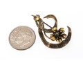 14k Gold Pretty Antique Flower And Leaf Brooch 