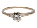 Brilliant 14K White Gold Solitare Diamond Ring, Size 6.5