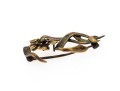 14k Gold Pretty Antique Flower And Leaf Brooch 