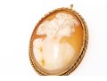 14k Yellow Gold Pretty Antique Twisted Frame Cameo Brooch