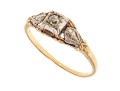 14k Gold Pretty Vintage Filigree Floral Diamond Solitaire, App. 0.04 CTS, Size 5.75