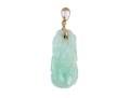 14k Yellow Gold Pretty Pierced Jadeite Jade Pendant