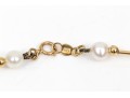 14k Yellow Gold Classic Gold Bead And Cultured Pearl Necklace