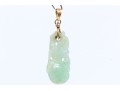 14k Yellow Gold Pretty Pierced Jadeite Jade Pendant