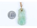14k Yellow Gold Pretty Pierced Jadeite Jade Pendant