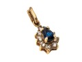 Slight 14K Sapphire And Diamond Pendant