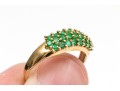14k Yellow Gold Handsome Three Row Emerald Ring, Size 9 App. 1.00 TCW