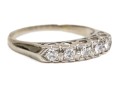 14k White Gold Classic Five Stone Diamond Band Ring, App. 0.25 TCW, Size 7.5