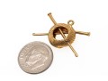 14k Yellow Gold Quaint Knitting Needles And Yarn Pendant