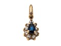 Slight 14K Sapphire And Diamond Pendant