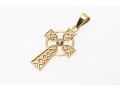 14k Yellow Gold Beautiful Celtic Cross, Diamond Set