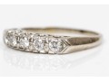 14k White Gold Classic Five Stone Diamond Band Ring, App. 0.25 TCW, Size 7.5