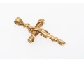 14K Diamond Set Vine And Leaf Wrapped Cross Pendant