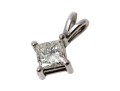 Radiant 14K White Gold Princess Cut Diamond Pendant