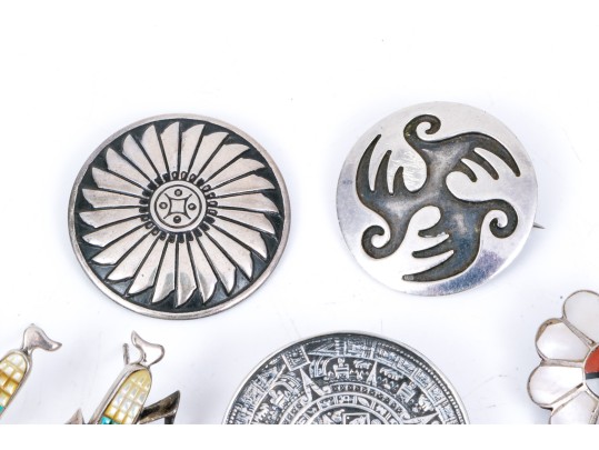 Lot Of Fun Southwestern Motif Sterling Silver Jewelry Pieces