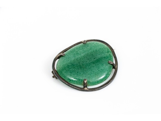 Lot Of Assorted Green Aventurine Quartz Motif Jewelry Pieces, Including A Fabulous Brooch