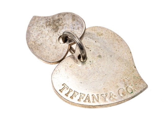 Tiffany And Co. Sterling Silver Double Heart Shaped Pendant