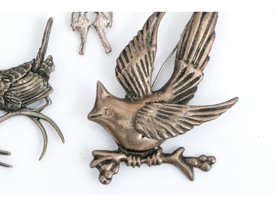 Sterling Silver And 800 Silver Collection Of Assorted Bird Motif Jewelry Pieces