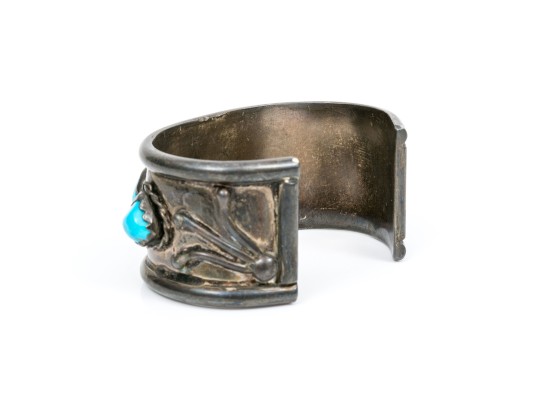 Sterling Silver Chunky Southwestern Motif Cuff Bracelet