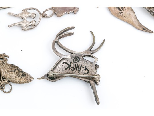 Sterling Silver And 800 Silver Collection Of Assorted Bird Motif Jewelry Pieces