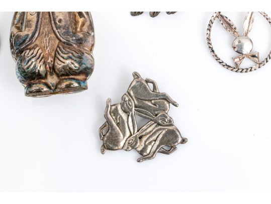 Sterling Silver Collection Of Assorted Bunny Motif Jewelry Pieces