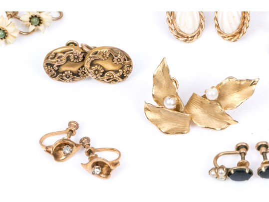 Lot Of Gold Filled Assorted Vintage Earrings