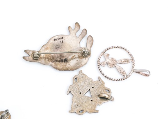 Sterling Silver Collection Of Assorted Bunny Motif Jewelry Pieces