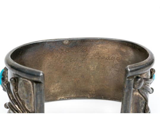 Sterling Silver Chunky Southwestern Motif Cuff Bracelet