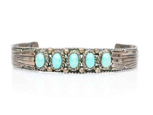 Lot Of Three Sterling Silver Southwestern Cuff Style Bracelets
