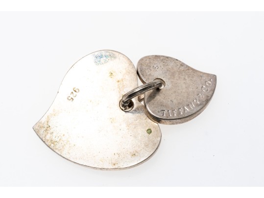 Tiffany And Co. Sterling Silver Double Heart Shaped Pendant