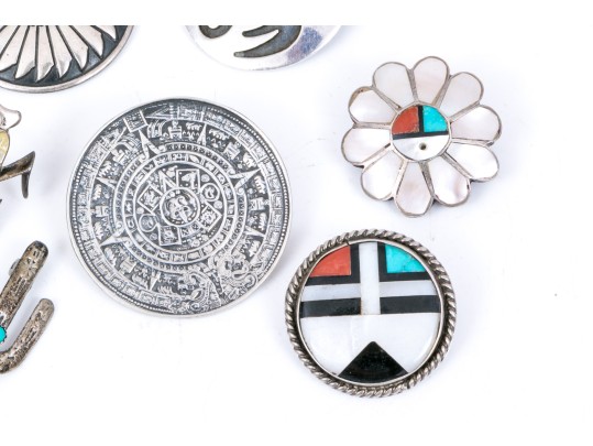 Lot Of Fun Southwestern Motif Sterling Silver Jewelry Pieces