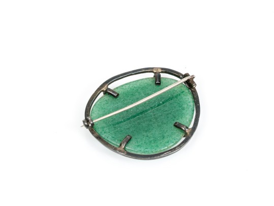 Lot Of Assorted Green Aventurine Quartz Motif Jewelry Pieces, Including A Fabulous Brooch