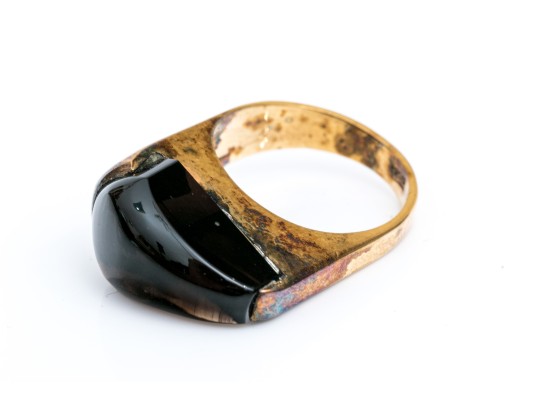 Sterling Silver Vermeil Contemporary Fantasy Cut Smoky Quartz Ring, Size 5