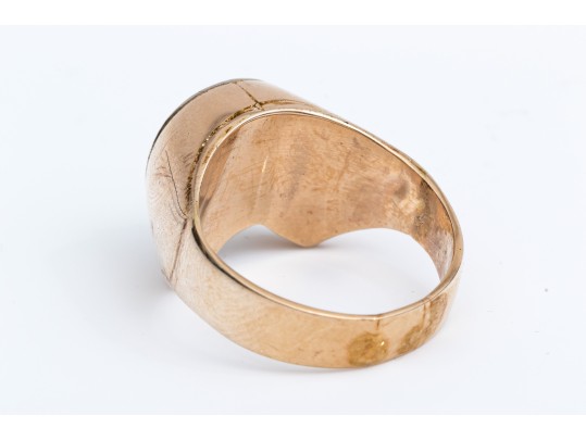 10K Yellow Gold And Diamond Lucky Horseshoe Ring, App. 0.62 TCW, Size 12.75