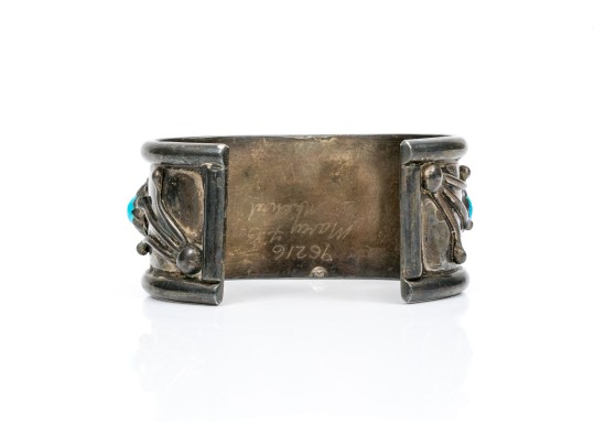 Sterling Silver Chunky Southwestern Motif Cuff Bracelet