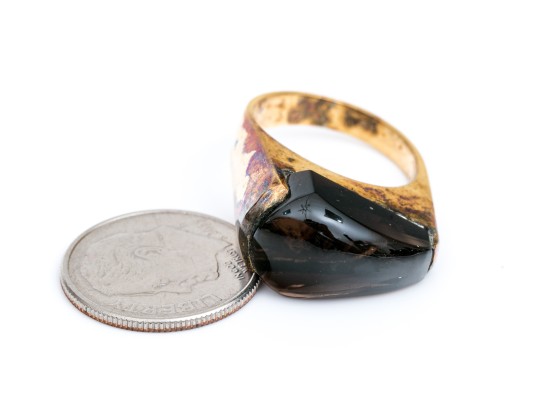 Sterling Silver Vermeil Contemporary Fantasy Cut Smoky Quartz Ring, Size 5