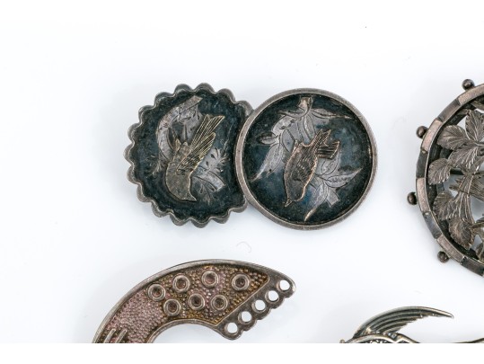 Sterling Silver And 800 Silver Collection Of Assorted Bird Motif Jewelry Pieces