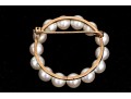 14k Yellow Gold Classic 5.5 Mm Cultured Pearl Circle Brooch
