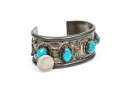 Sterling Silver Chunky Southwestern Motif Cuff Bracelet