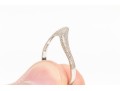 14k White Gold Contemporary Sandblasted Wave Style Band Ring, Size 7