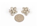 Sterling Silver Beautiful Macle Cut Diamond Flower Motif Earrings