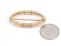 14k Yellow Gold Pretty Vintage Oval Chased And Floral Motif Brooch
