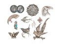 Sterling Silver And 800 Silver Collection Of Assorted Bird Motif Jewelry Pieces