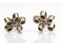 Sterling Silver Beautiful Macle Cut Diamond Flower Motif Earrings