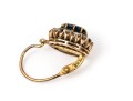 14k Yellow Gold Striking Vintage Blue And White Sapphire Halo Earrings