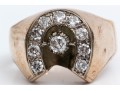 10K Yellow Gold And Diamond Lucky Horseshoe Ring, App. 0.62 TCW, Size 12.75