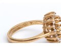 14k Yellow Gold 9x7 Oval Moissanite Halo Semi Mount Ring, Size 6.5