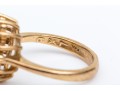 14k Yellow Gold 9x7 Oval Moissanite Halo Semi Mount Ring, Size 6.5