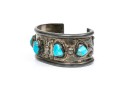 Sterling Silver Chunky Southwestern Motif Cuff Bracelet