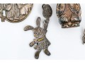 Sterling Silver Collection Of Assorted Bunny Motif Jewelry Pieces